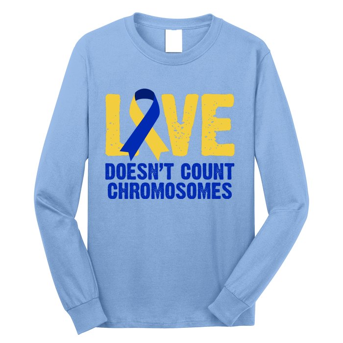 Love Doesn't Count Chromosomes Down Syndrome Long Sleeve Shirt