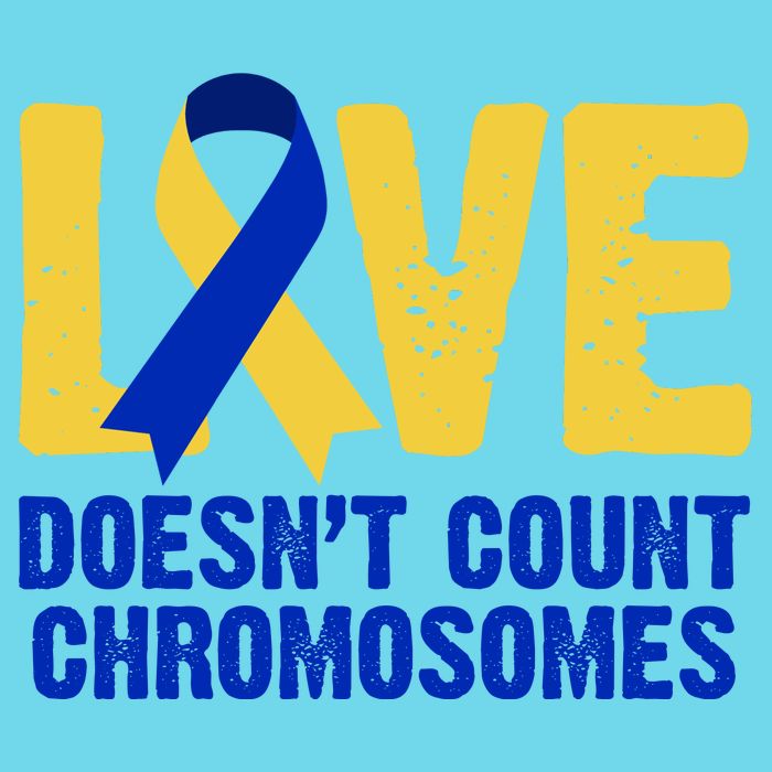 Love Doesn't Count Chromosomes Down Syndrome Women's V-Neck T-Shirt
