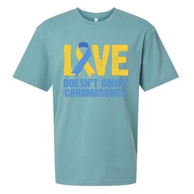 Love Doesn't Count Chromosomes Down Syndrome Sueded Cloud Jersey T-Shirt