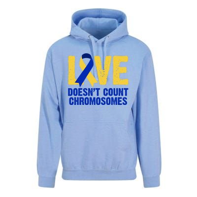 Love Doesn't Count Chromosomes Down Syndrome Unisex Surf Hoodie