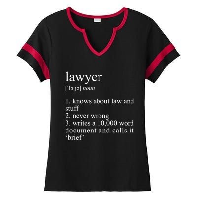 Lawyer Definition Cool Gift Funny Law School Meaningful Gift Ladies Halftime Notch Neck Tee