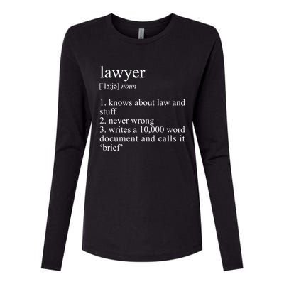 Lawyer Definition Cool Gift Funny Law School Meaningful Gift Womens Cotton Relaxed Long Sleeve T-Shirt