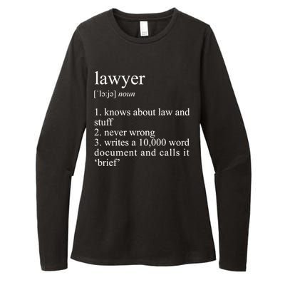 Lawyer Definition Cool Gift Funny Law School Meaningful Gift Womens CVC Long Sleeve Shirt