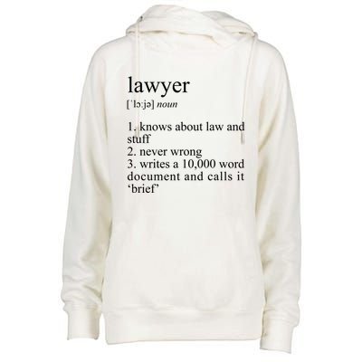 Lawyer Definition Cool Gift Funny Law School Meaningful Gift Womens Funnel Neck Pullover Hood