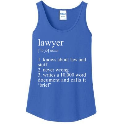 Lawyer Definition Cool Gift Funny Law School Meaningful Gift Ladies Essential Tank