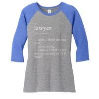 Lawyer Definition Cool Gift Funny Law School Meaningful Gift Women's Tri-Blend 3/4-Sleeve Raglan Shirt