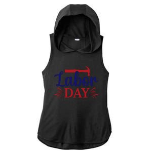 Labor Day Celebration Graphic Ladies PosiCharge Tri-Blend Wicking Draft Hoodie Tank