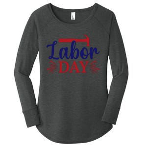 Labor Day Celebration Graphic Women's Perfect Tri Tunic Long Sleeve Shirt