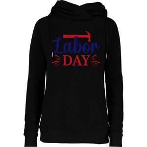 Labor Day Celebration Graphic Womens Funnel Neck Pullover Hood