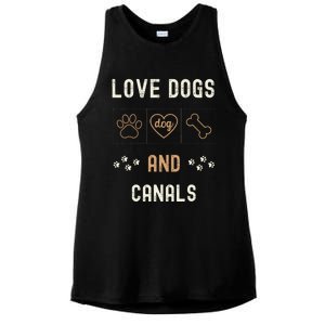 Love Dogs Canals Dog Owners Walker Narrowboat Ladies PosiCharge Tri-Blend Wicking Tank