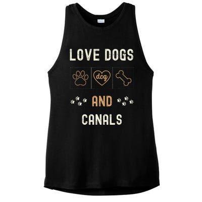 Love Dogs Canals Dog Owners Walker Narrowboat Ladies PosiCharge Tri-Blend Wicking Tank