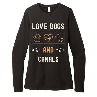 Love Dogs Canals Dog Owners Walker Narrowboat Womens CVC Long Sleeve Shirt