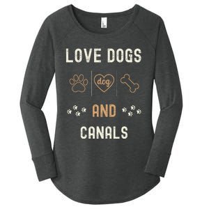 Love Dogs Canals Dog Owners Walker Narrowboat Women's Perfect Tri Tunic Long Sleeve Shirt