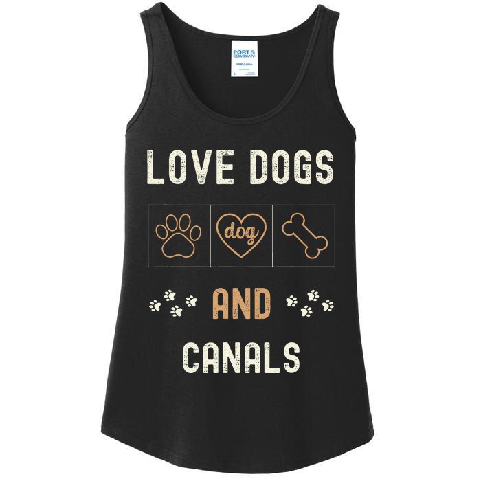 Love Dogs Canals Dog Owners Walker Narrowboat Ladies Essential Tank