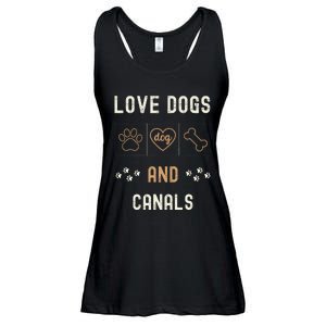 Love Dogs Canals Dog Owners Walker Narrowboat Ladies Essential Flowy Tank