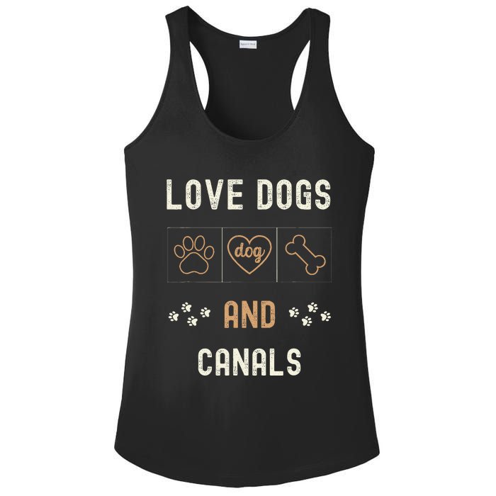 Love Dogs Canals Dog Owners Walker Narrowboat Ladies PosiCharge Competitor Racerback Tank