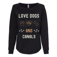 Love Dogs Canals Dog Owners Walker Narrowboat Womens California Wash Sweatshirt