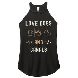 Love Dogs Canals Dog Owners Walker Narrowboat Women's Perfect Tri Rocker Tank