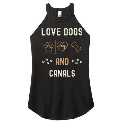 Love Dogs Canals Dog Owners Walker Narrowboat Women's Perfect Tri Rocker Tank