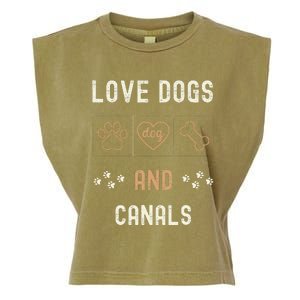 Love Dogs Canals Dog Owners Walker Narrowboat Garment-Dyed Women's Muscle Tee