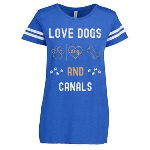 Love Dogs Canals Dog Owners Walker Narrowboat Enza Ladies Jersey Football T-Shirt