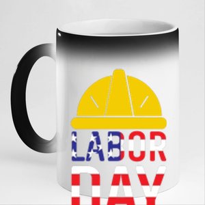 Labor Day Celebration Graphic 11oz Black Color Changing Mug