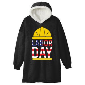 Labor Day Celebration Graphic Hooded Wearable Blanket