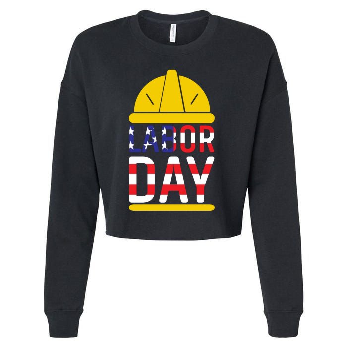 Labor Day Celebration Graphic Cropped Pullover Crew