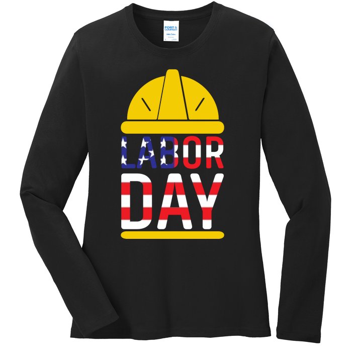 Labor Day Celebration Graphic Ladies Long Sleeve Shirt