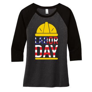 Labor Day Celebration Graphic Women's Tri-Blend 3/4-Sleeve Raglan Shirt