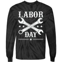 Labor Day Celebration Graphic Tie-Dye Long Sleeve Shirt