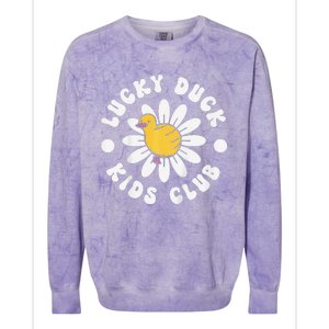 Lucky Duck Club Cute Duck 1st First Birthday Colorblast Crewneck Sweatshirt