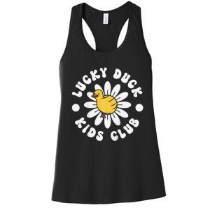 Lucky Duck Club Cute Duck 1st First Birthday Women's Racerback Tank