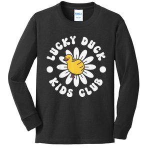 Lucky Duck Club Cute Duck 1st First Birthday Kids Long Sleeve Shirt