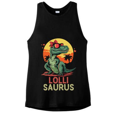 Lollisaurus Dino Dinosaur Lolli Saurus T Rex Funny Trex Ladies PosiCharge Tri-Blend Wicking Tank