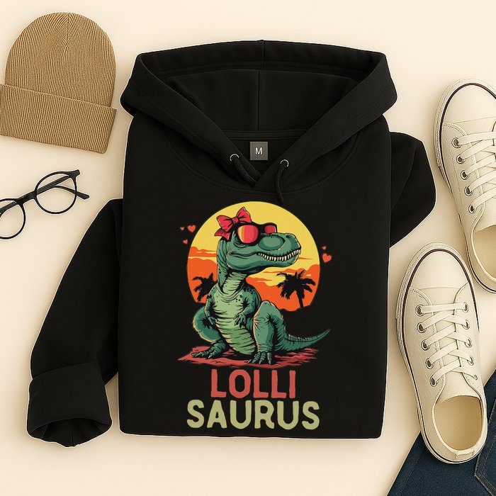 Lollisaurus Dino Dinosaur Lolli Saurus T Rex Funny Trex Hoodie