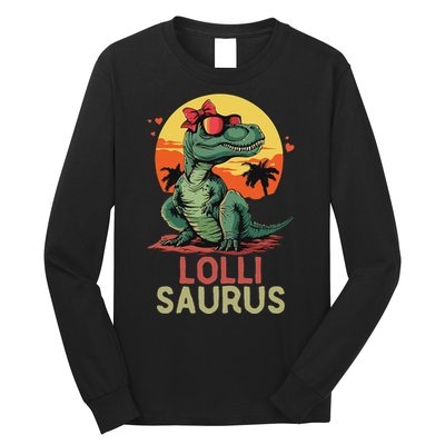 Lollisaurus Dino Dinosaur Lolli Saurus T Rex Funny Trex Long Sleeve Shirt