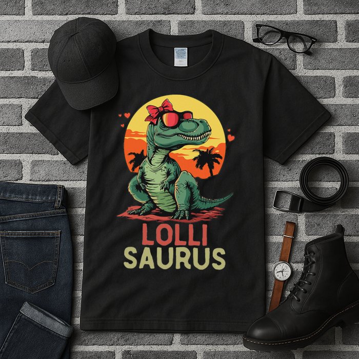 Lollisaurus Dino Dinosaur Lolli Saurus T Rex Funny Trex Tall T-Shirt