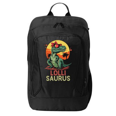 Lollisaurus Dino Dinosaur Lolli Saurus T Rex Funny Trex City Backpack