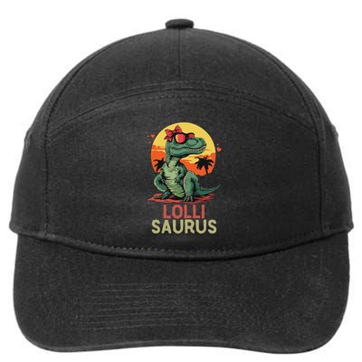 Lollisaurus Dino Dinosaur Lolli Saurus T Rex Funny Trex 7-Panel Snapback Hat