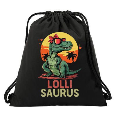 Lollisaurus Dino Dinosaur Lolli Saurus T Rex Funny Trex Drawstring Bag