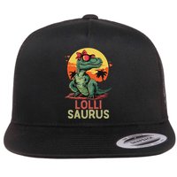 Lollisaurus Dino Dinosaur Lolli Saurus T Rex Funny Trex Flat Bill Trucker Hat