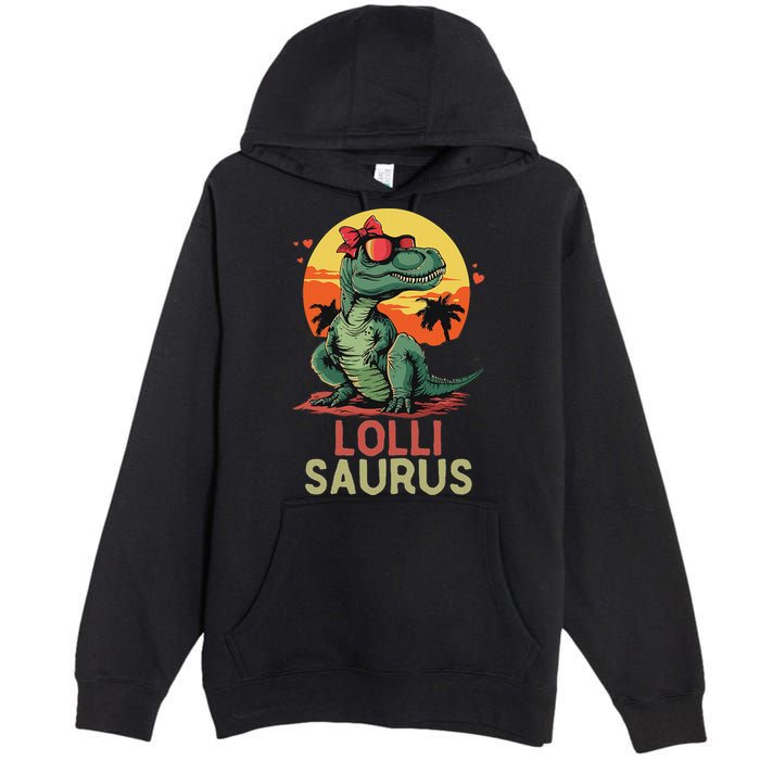 Lollisaurus Dino Dinosaur Lolli Saurus T Rex Funny Trex Premium Pullover Hoodie