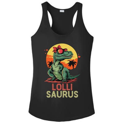Lollisaurus Dino Dinosaur Lolli Saurus T Rex Funny Trex Ladies PosiCharge Competitor Racerback Tank