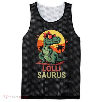 Lollisaurus Dino Dinosaur Lolli Saurus T Rex Funny Trex Mesh Reversible Basketball Jersey Tank