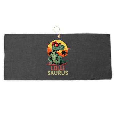 Lollisaurus Dino Dinosaur Lolli Saurus T Rex Funny Trex Large Microfiber Waffle Golf Towel