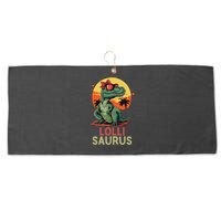 Lollisaurus Dino Dinosaur Lolli Saurus T Rex Funny Trex Large Microfiber Waffle Golf Towel