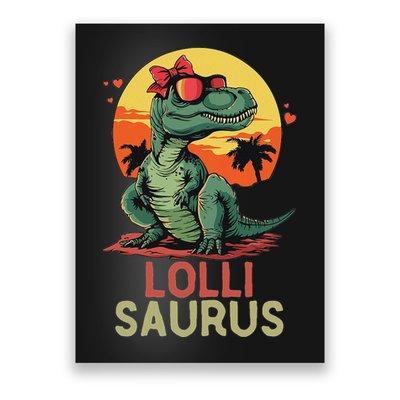 Lollisaurus Dino Dinosaur Lolli Saurus T Rex Funny Trex Poster