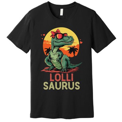 Lollisaurus Dino Dinosaur Lolli Saurus T Rex Funny Trex Premium T-Shirt