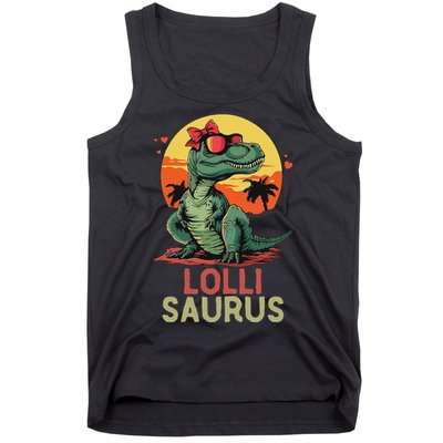 Lollisaurus Dino Dinosaur Lolli Saurus T Rex Funny Trex Tank Top